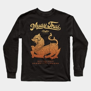 Muay Thai Tattoo Singha The Lion Long Sleeve T-Shirt